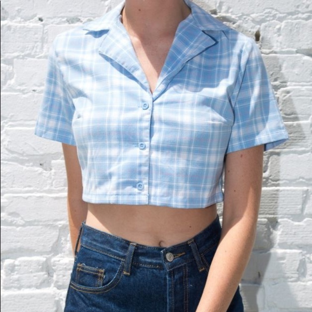Brandy Melville Vivian plaid crop top
